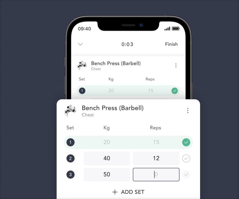 Simple workout interface